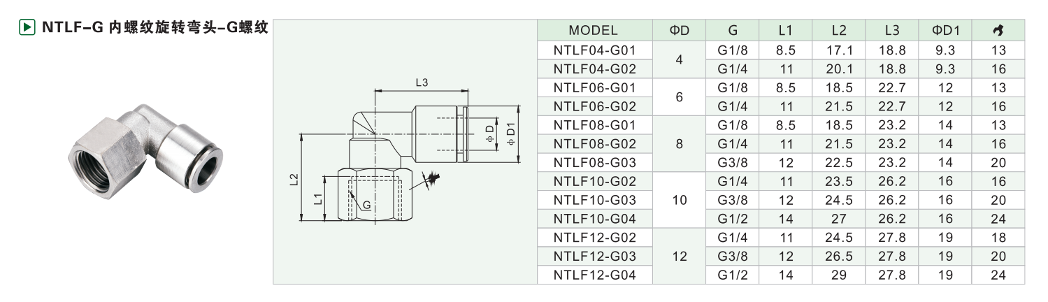 NTLF-G内螺纹旋转弯头-G螺纹 NTLF-G内螺纹旋转弯头-G螺纹