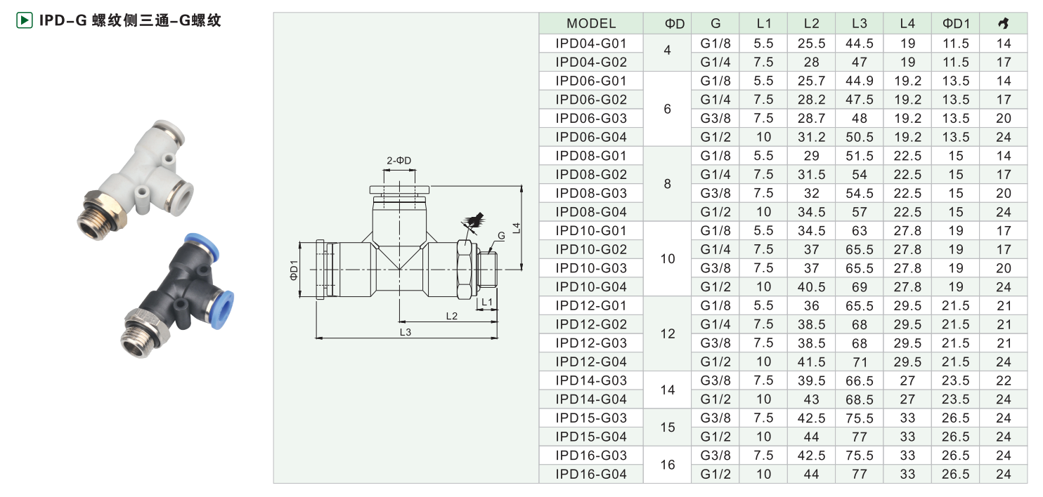 IPD-G螺纹三通-G螺纹